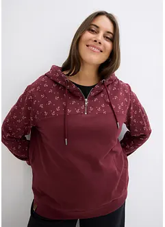 Sweat à capuche et col zippé, bonprix