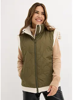Gilet sans manches réversible en polaire aspect peluche, bonprix