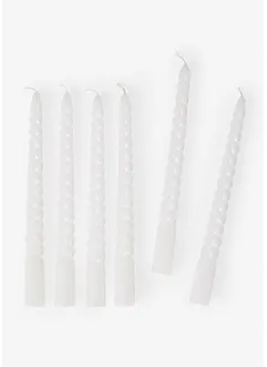 Lot de 6 bougies torsadées, bonprix