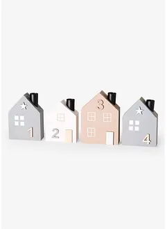 Lot de 4 maisons bougeoirs, bonprix