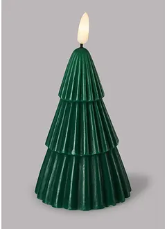 Bougie cire véritable et LED sous forme de sapin de Noël, bonprix