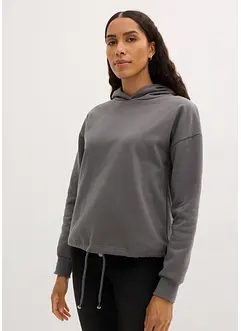 Sweat-shirt à capuche avec cordon à la base, bonprix