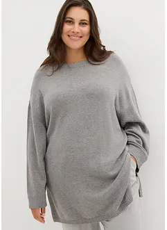 Pull long en fine maille fendu sur les côtés, bonprix