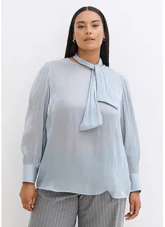 Blouse à lavallière en satin brillant, bonprix