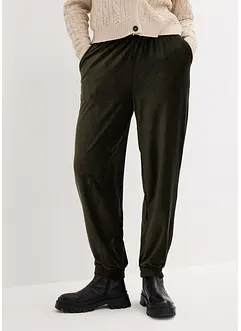 Pantalon en velours stretch à ceinture élastiquée, longueur cheville, bonprix