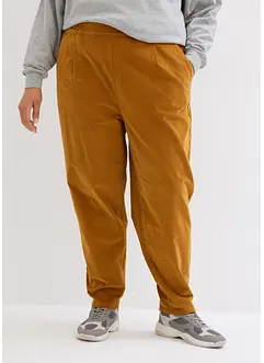 Pantalon raccourci en velours côtelé avec taille extensible, bonprix