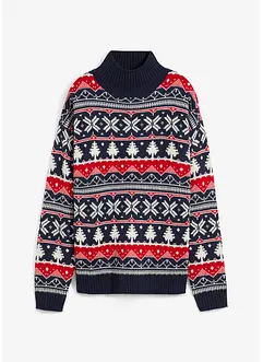 Pull de Noël à col roulé, bonprix