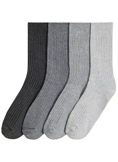 Lot de 4 paires de chaussettes douillettes à texture côtelée, bonprix