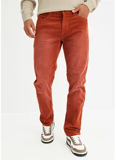 Pantalon droit en velours côtelé extensible aspect délavé Regular Fit, bonprix