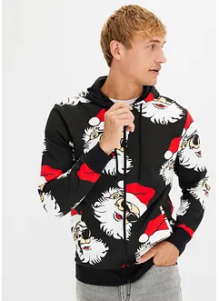 Sweat zippé à capuche avec motif de Noël, bonprix