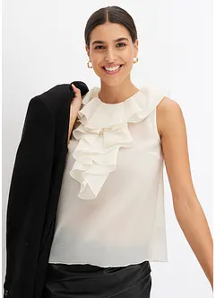 Blouse sans manches à volants, bonprix