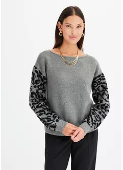 Pull à motif léopard, bonprix