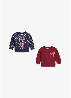 Lot de 2 sweatshirts bébé avec motif de Noël, bonprix