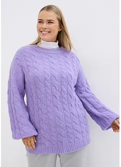 Pull oversize à motif torsadé, bonprix