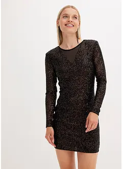 Robe à sequins et épaulettes, bonprix