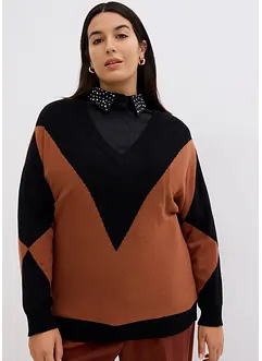 Pull à motif losange, bonprix