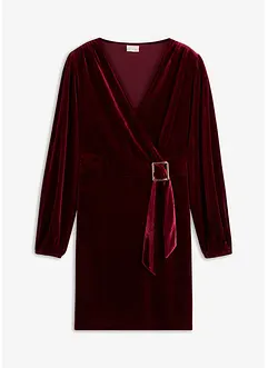 Robe mini en velours doux, style portefeuille, bonprix