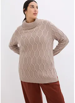 Pull en maille torsadée, bonprix