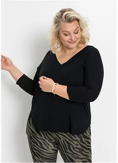 T-shirt manches 3/4 en viscose et élasthanne, bonprix