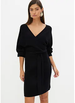 Robe en maille à col V, bonprix