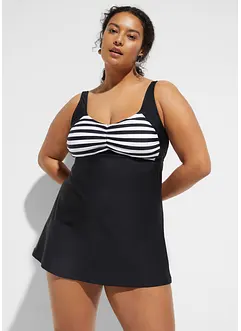 Tankini long (ens. 2 pces) avec bas de maillot taille haute, bonprix
