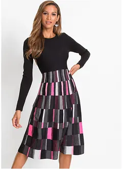 Robe évasée en maille à motif jacquard, bonprix