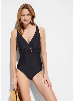 Maillot 1 pièce sculptant, maintien léger, encolure V, bonprix