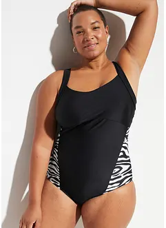 Maillot 1 pièce sculptant en polyamide recyclé, maintien modéré, bonprix