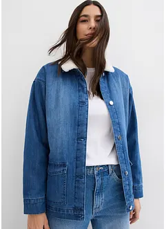 Veste en jean à col peluche, rembourré, bonprix