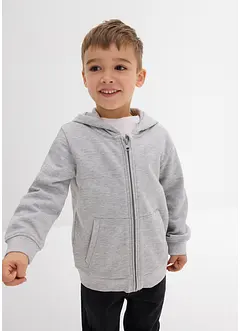 Sweat zippé à capuche en matière douce, bonprix