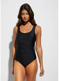 Maillot 1 pièce sculptant, maintien léger, avec plis décoratifs, bonprix