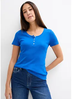 T-shirt col Henley, 100% coton, bonprix