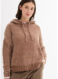 Sweat-shirt à capuche en fil chenille, bonprix