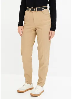 Pantalon barrel en twill à ceinture, bonprix