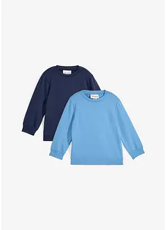 Lot de 2 sweats doux en coton mélangé, bonprix