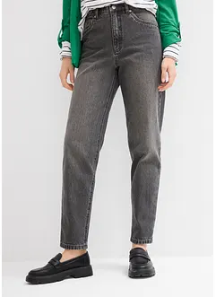 Jean mom cropped taille haute, peu extensible, bonprix