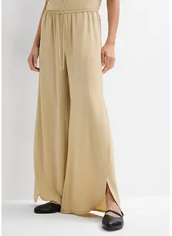 Pantalon palazzo en crêpe texturé, bonprix