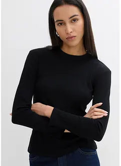T-shirt manches longues côtelé, bonprix