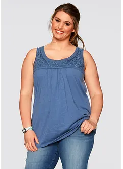 Top coton à dentelle, bonprix
