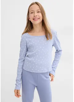 T-shirt manches longues en coton côtelé, bonprix