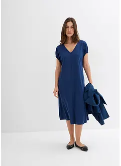 Robe en jersey, col V, viscose mélangée, bonprix