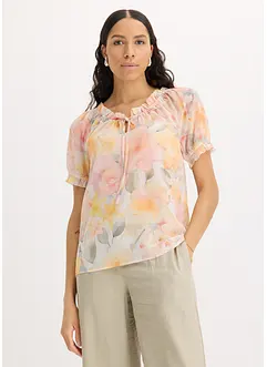 Blouse en crêpe à large encolure, bonprix