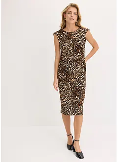 Robe midi fronçée, bonprix