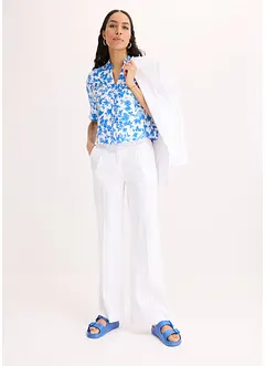 Pantalon palazzo en lin mélangé aérien, bonprix