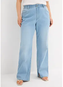 Jean droit, taille haute, fente, bonprix