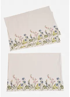 Lot de 4 sets de table en coton avec imprimé floral, bonprix