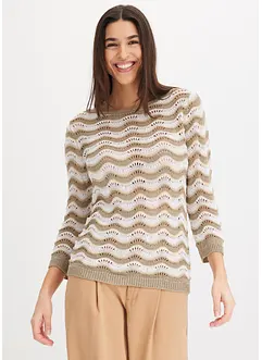 Pull en maille ajourée, bonprix