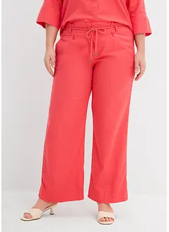Pantalon paper bag en lin mélangé léger, bonprix