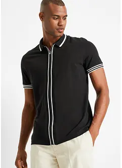 Polo zippé en maille piquée 100% coton, bonprix