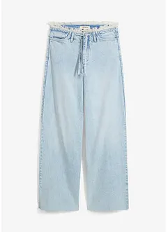 Jean large taille mi-haute effilochée, Low Stretch, bonprix